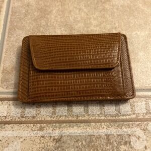 Leather Magic Wallet‎ Lizzard Embossing Brown